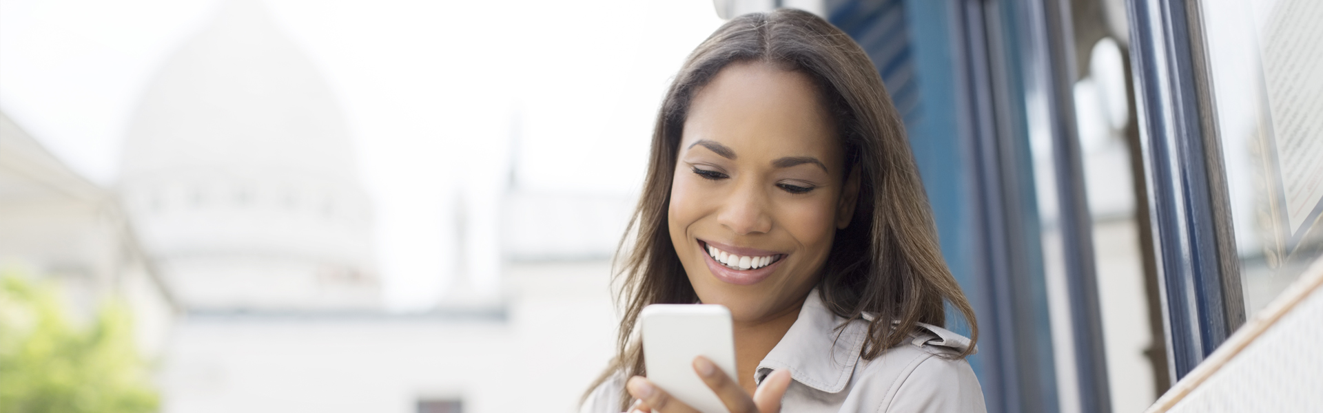 Woman looking at her phone