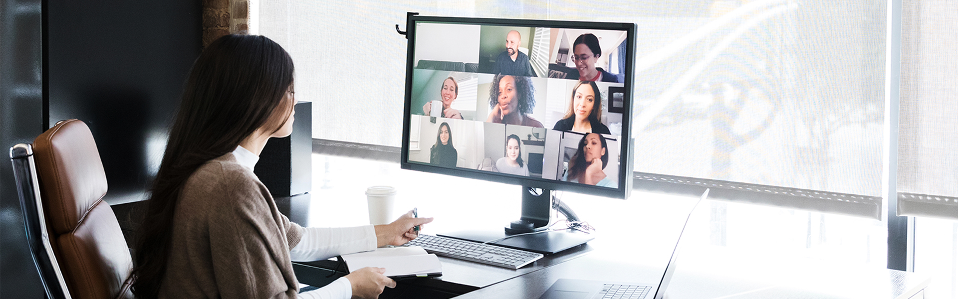 Woman on computer video chat