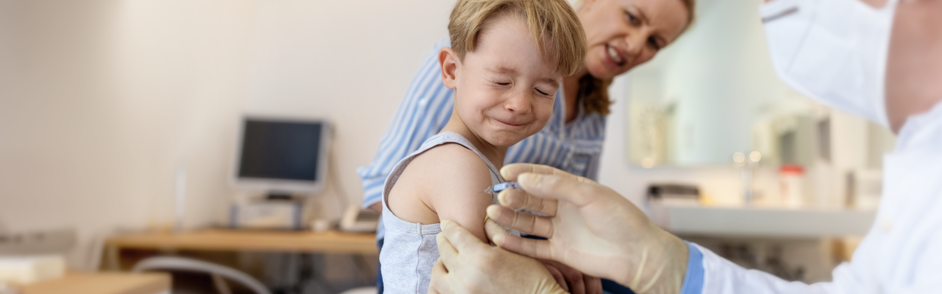 child being immunized