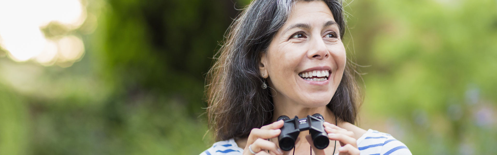 Woman with binoculars